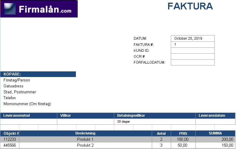 Vad Behöver En Godkänd Faktura Innehålla? Ladda Ned Gratis Fakturamall