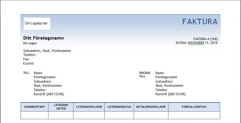 Vad Behöver En Godkänd Faktura Innehålla? Ladda Ned Gratis Fakturamall